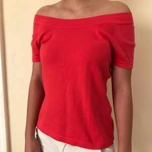 Bright Red Off the Shoulder Top